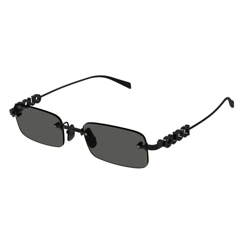 NEW GUCCI SUNGLASSES BLACK UNISEX RECTANGLE EYEWEAR GUCCI GG1808S 001